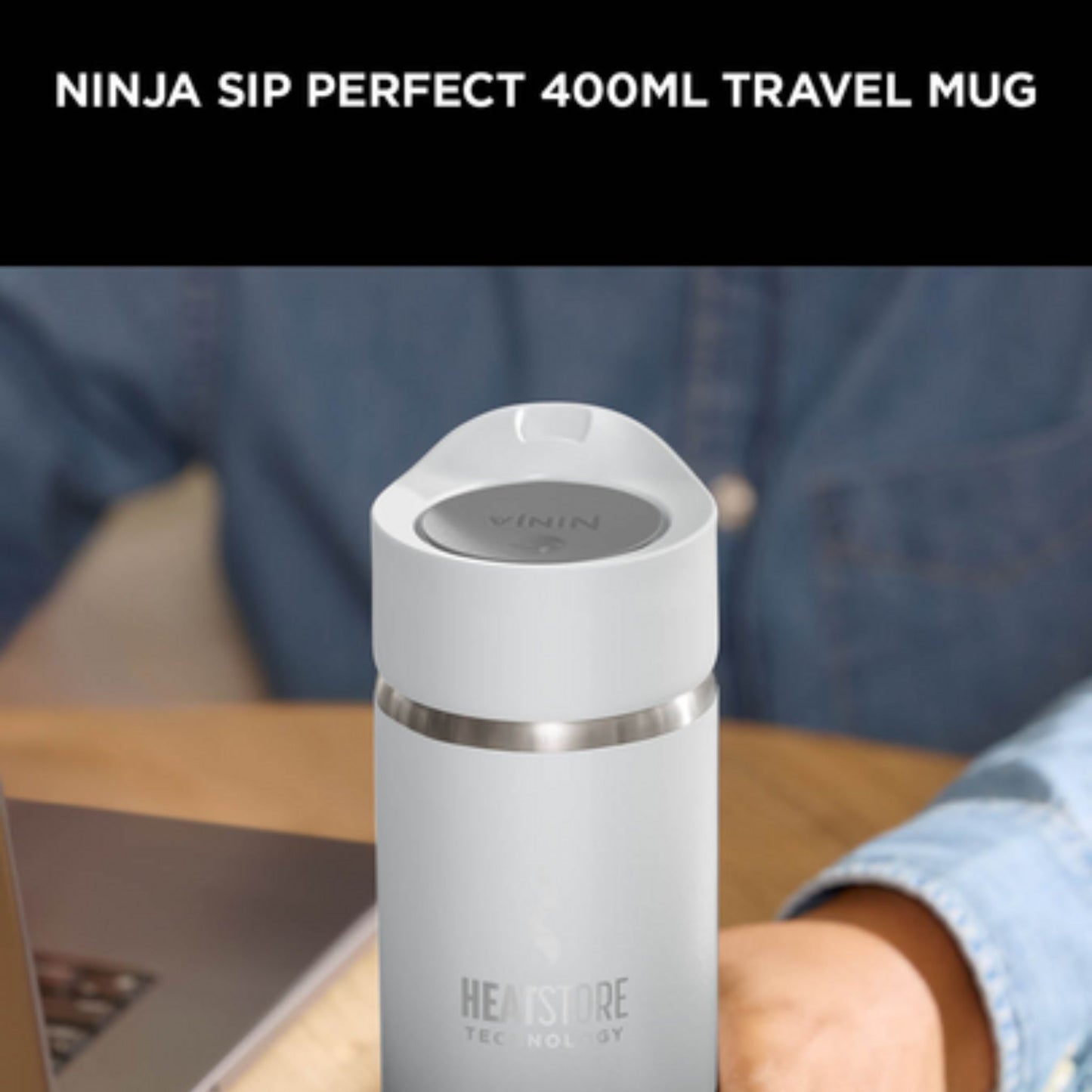 Ninja Perfect Sip Travel Mug 400ml Steam White DW1603EUUKWH