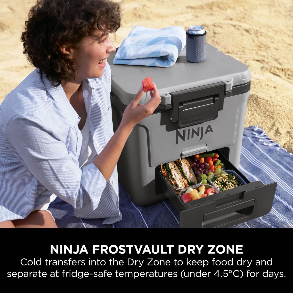 Ninja FrostVault 30QT/28L Wheeled Cooler with Dry Zone, Slate Grey FB230UKGY
