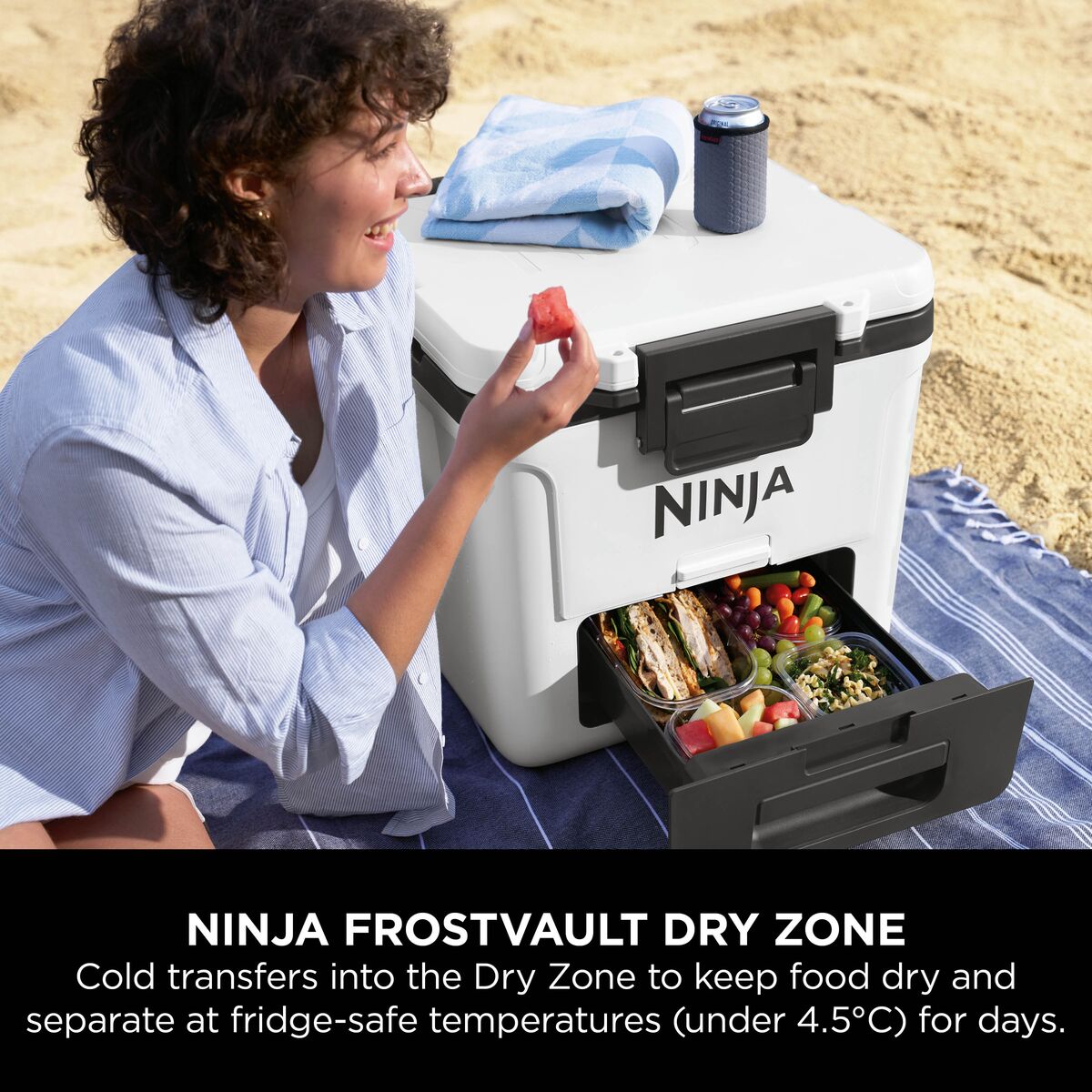 Ninja FrostVault 30QT/28L Wheeled Cooler with Dry Zone, Cloud White FB230UKWH