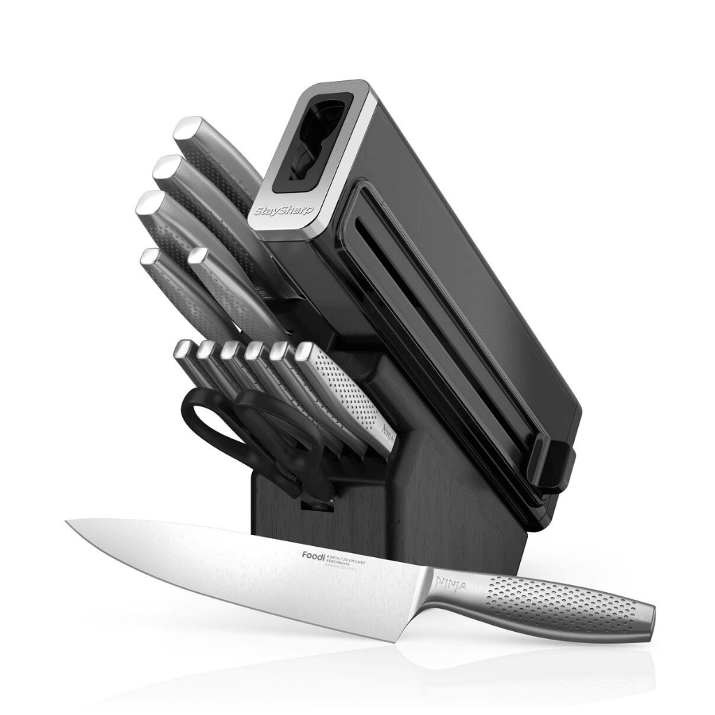 Ninja StaySharp 14-Piece Stainless Knife Set, Wood Block & Built-In Sharpener K62014EUUK