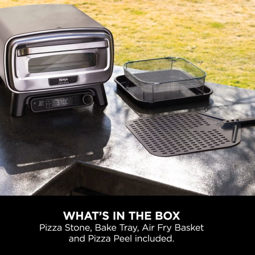 Ninja Artisan Electric Outdoor Pizza Oven & Air Fryer and Cover Bundle MO203UK