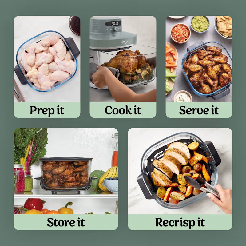 Ninja CRISPi PRO 7-in-1 Glass Air Fryer – Ash Grey AS101UKGY