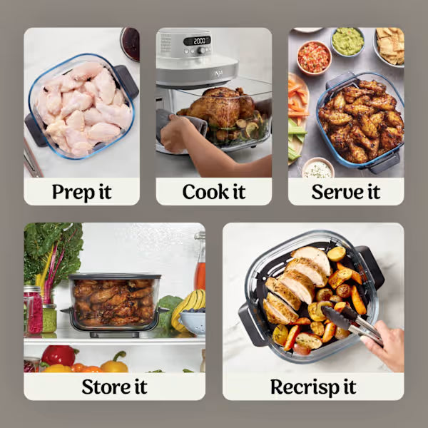 Ninja CRISPi PRO 7-in-1 Glass Air Fryer - Bone AS101UKLG
