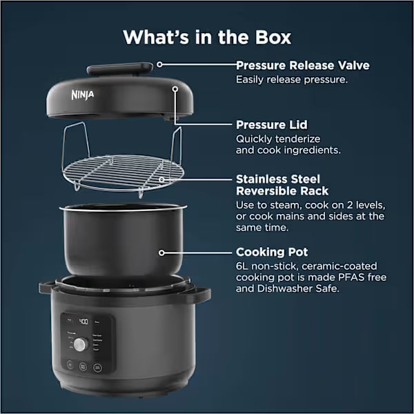 Ninja HyperHeat 6L 9-in-1 Pressure & Rice Cooker PC201UK