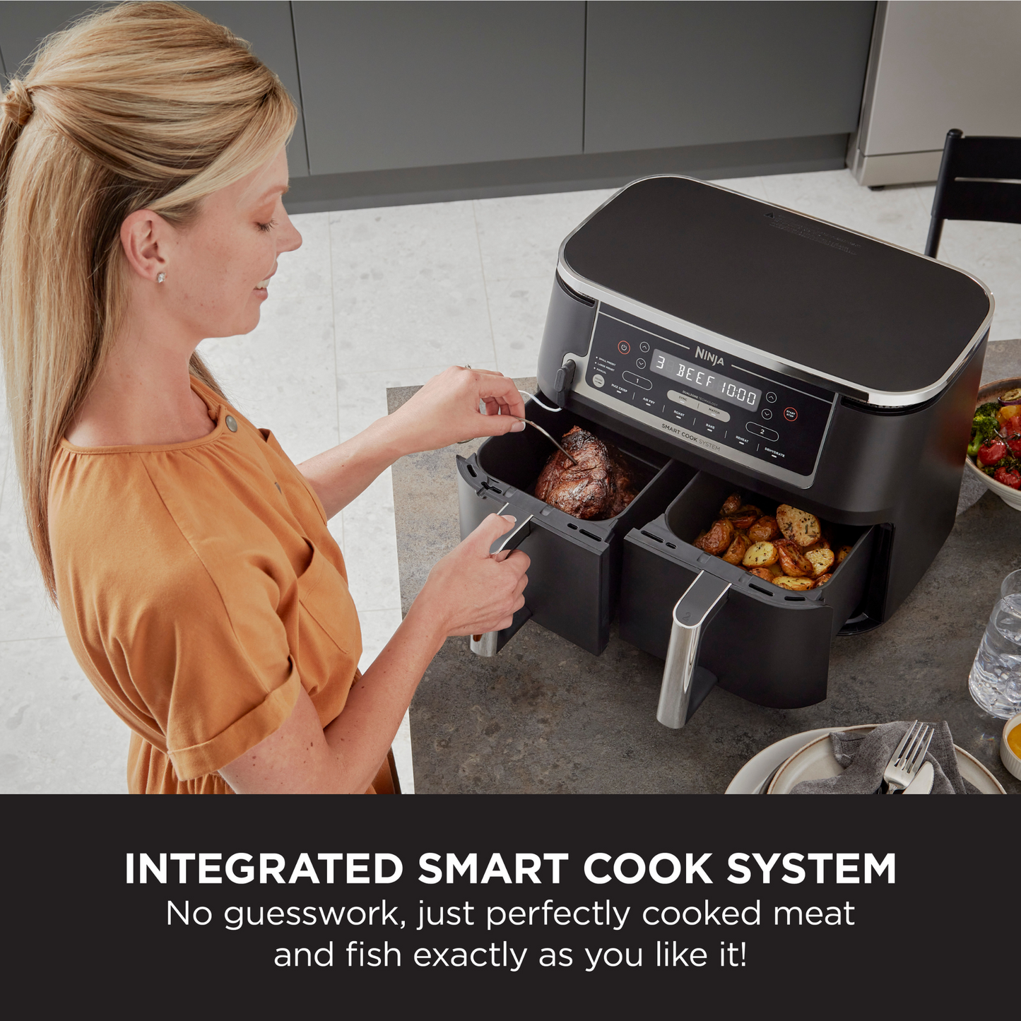 Ninja Foodi MAX Dual Zone Air Fryer with Smart Cook System AF451UK