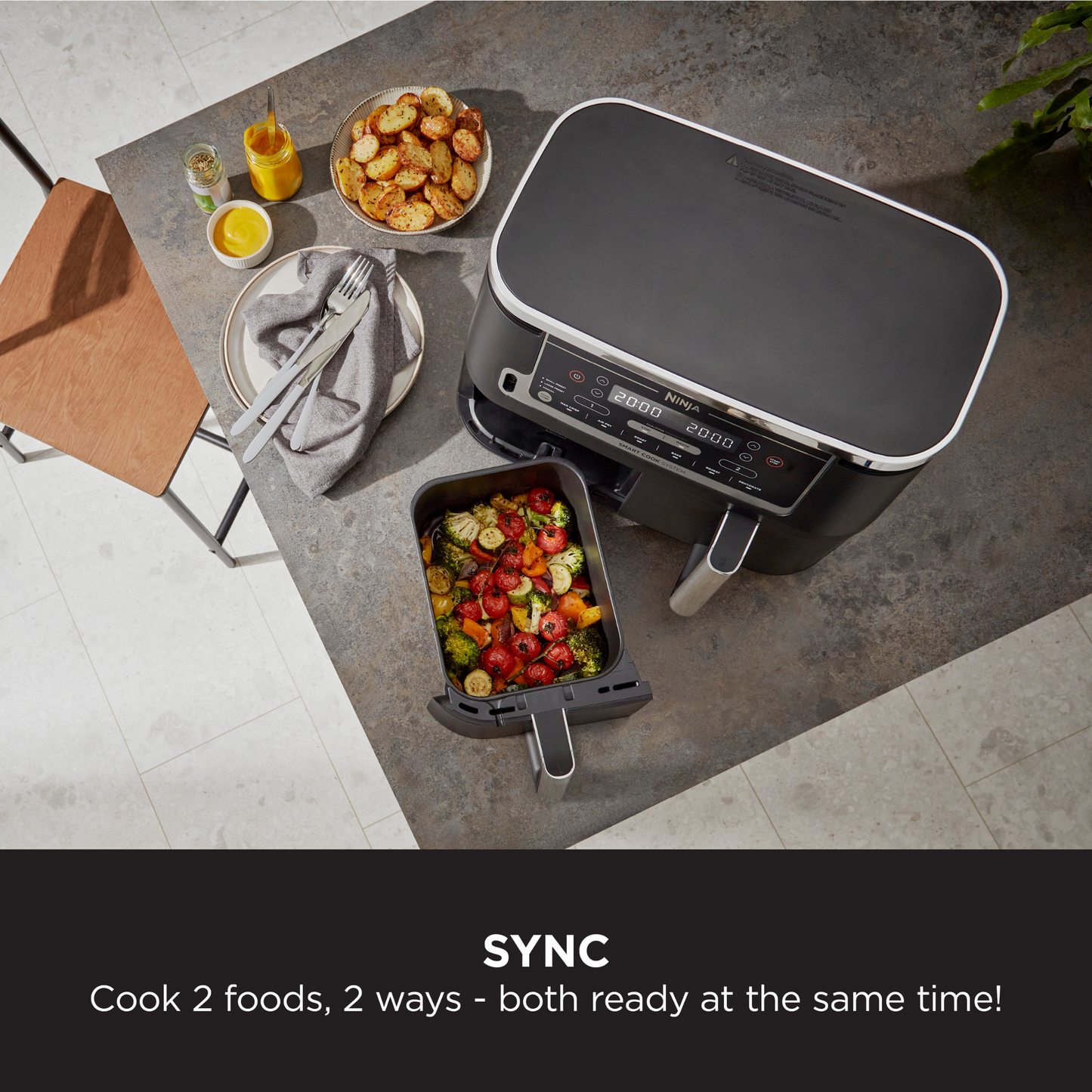 Ninja Foodi MAX Dual Zone Air Fryer with Smart Cook System AF451UK