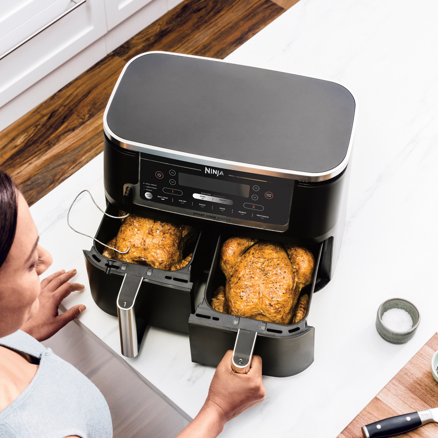 Ninja Foodi MAX Dual Zone Air Fryer with Smart Cook System AF451UK