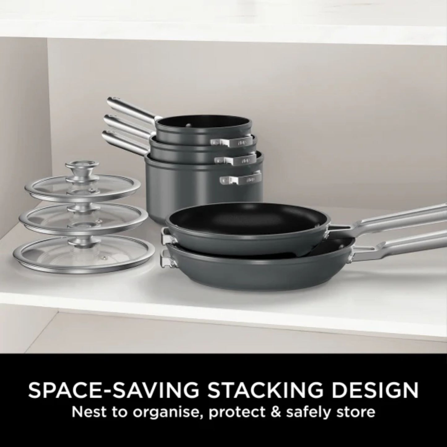 Ninja ZEROSTICK Stackable 5-Piece Pan Set - C55000UK