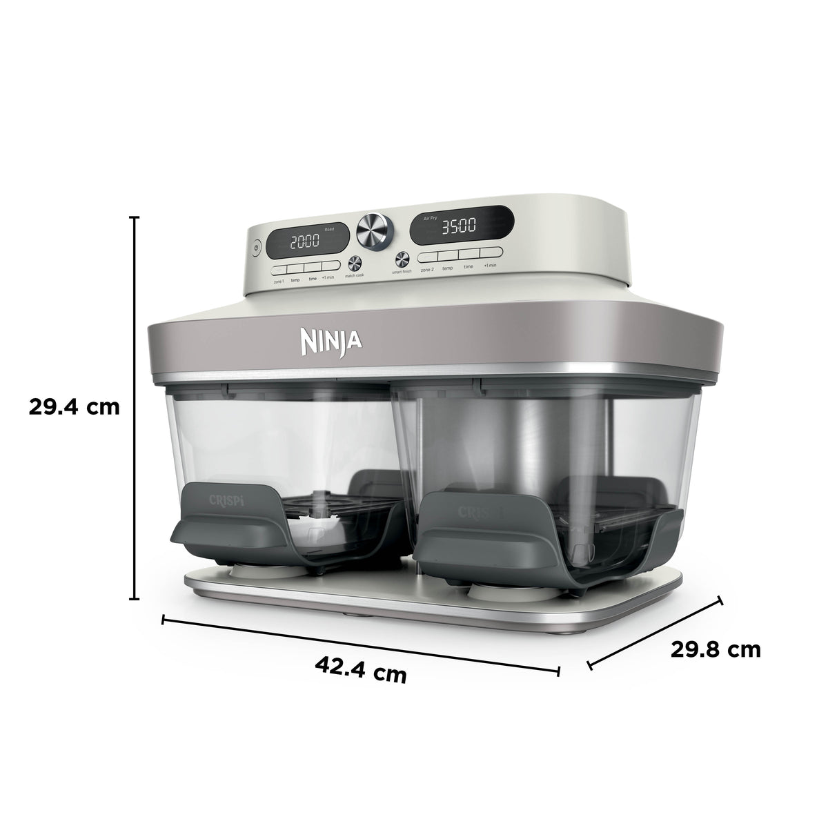 Ninja CRISPi DualZone 8-in-1 Function Glass Air Fryer - Bone DD102UKIV2