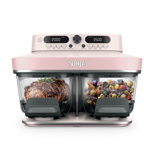 Ninja CRISPi DualZone 8-in-1 Function Glass Air Fryer - Rose Quartz DD102UKPK1