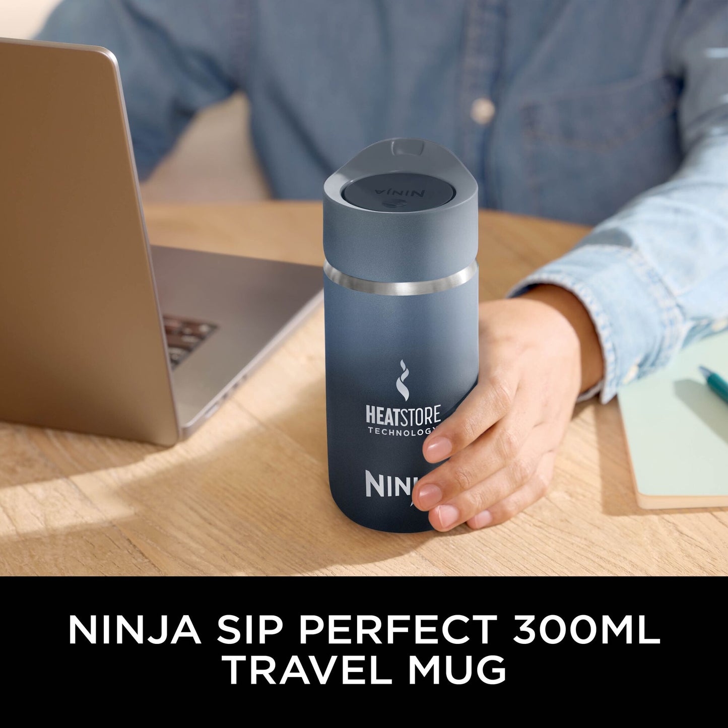 Ninja Perfect Sip Travel Mug 300ml Blue DW1203EUUKNV