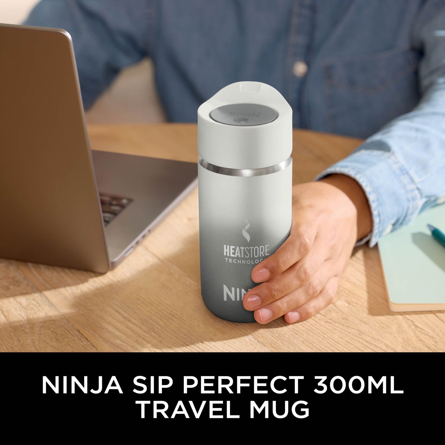Ninja Perfect Sip Travel Mug 300ml Steam White DW1203EUUKWH