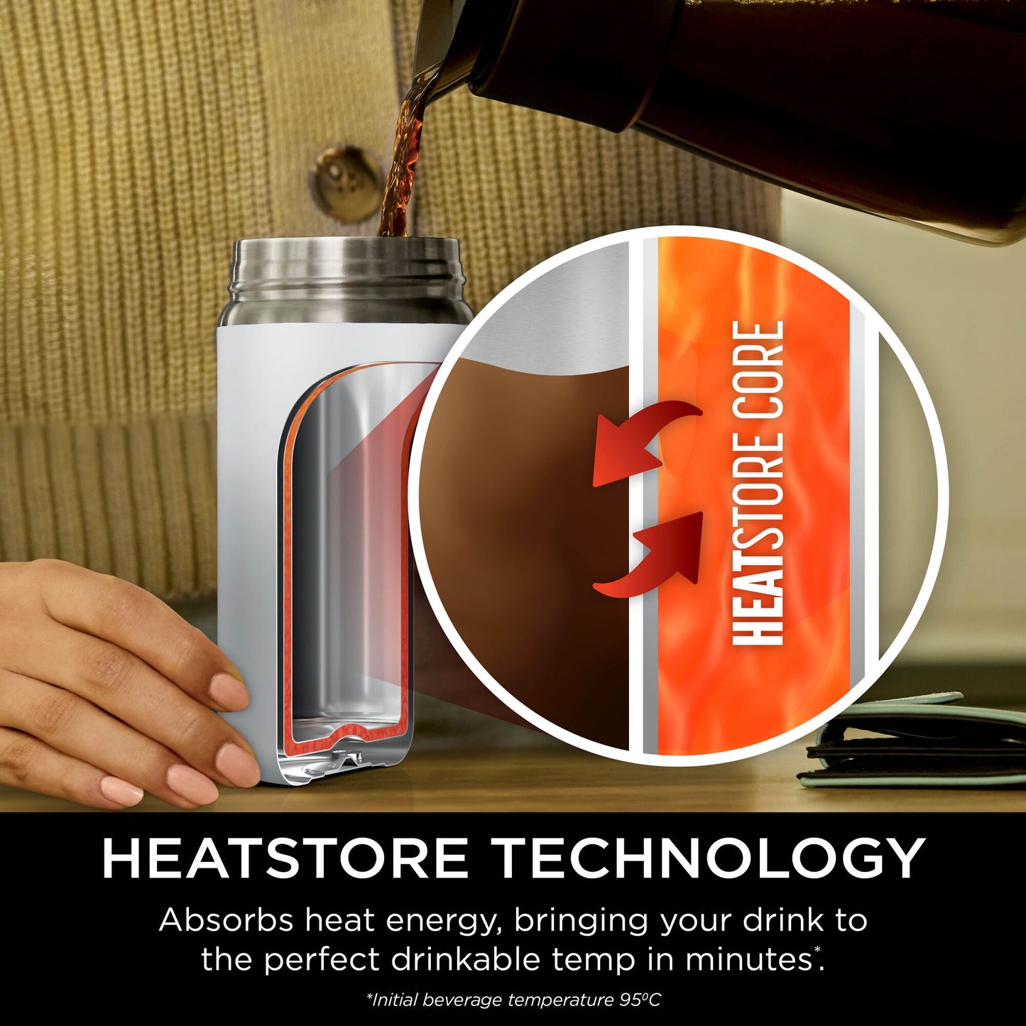 Ninja Perfect Sip Travel Mug 300ml Steam White DW1203EUUKWH