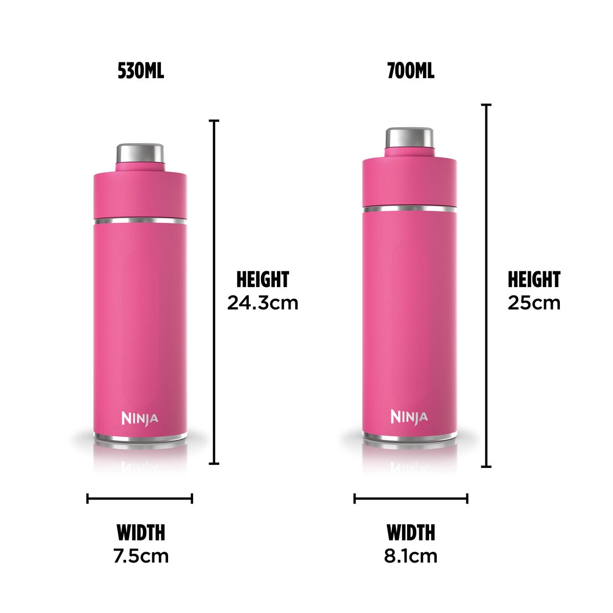 Ninja Thirsti 530 ml Travel Bottle – Hot Pink DW1801EUUKBP