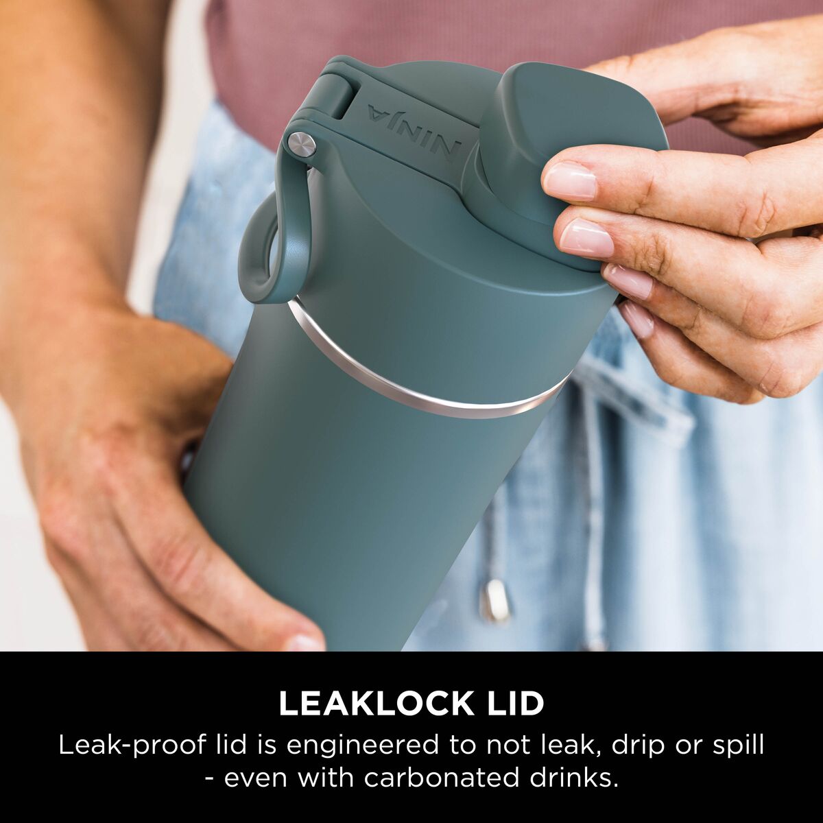Ninja Thirsti 530 ml Travel Bottle – Evergreen DW1801EUUKEM