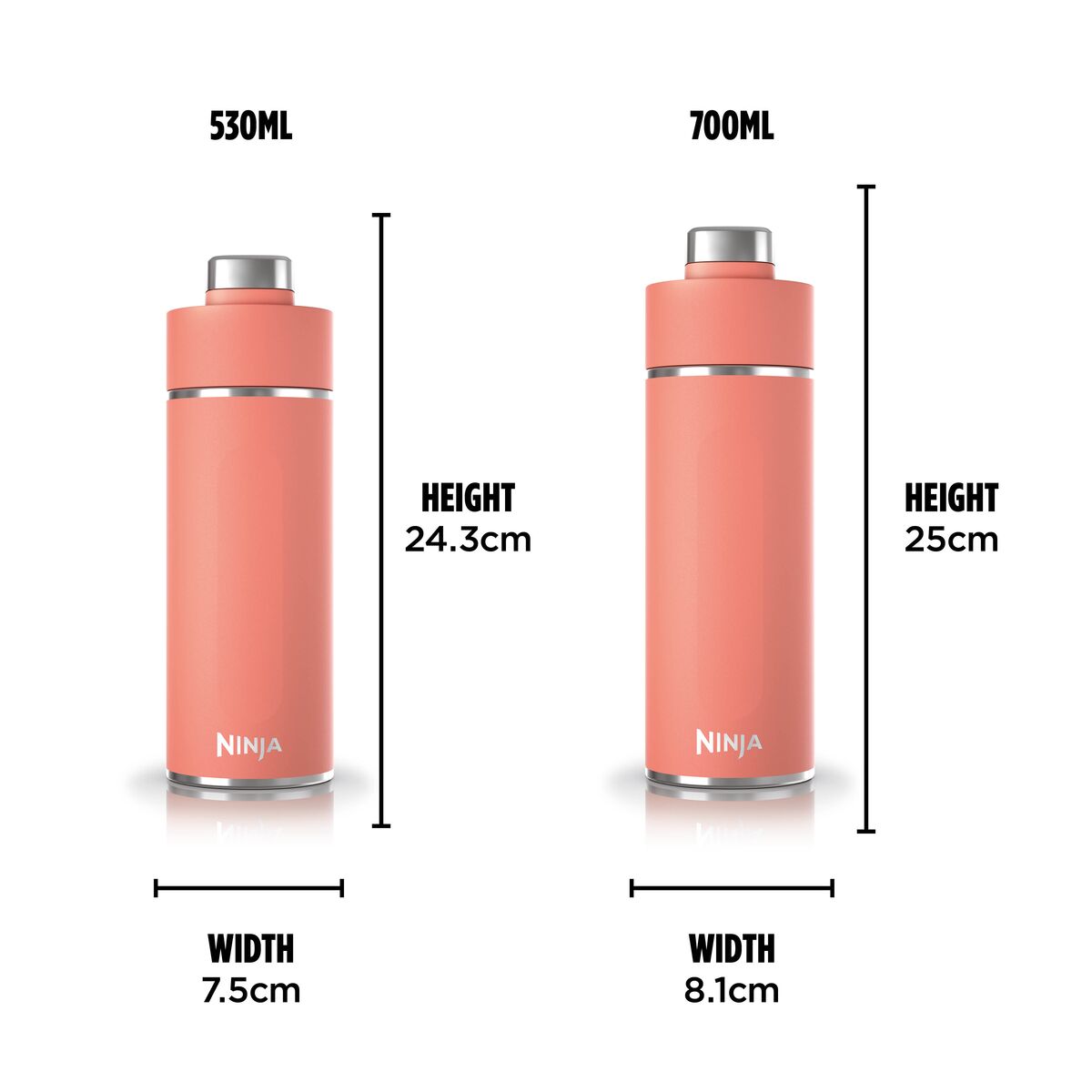 Ninja Thirsti 530 ml Travel Bottle – Coral DW1801EUUKPE