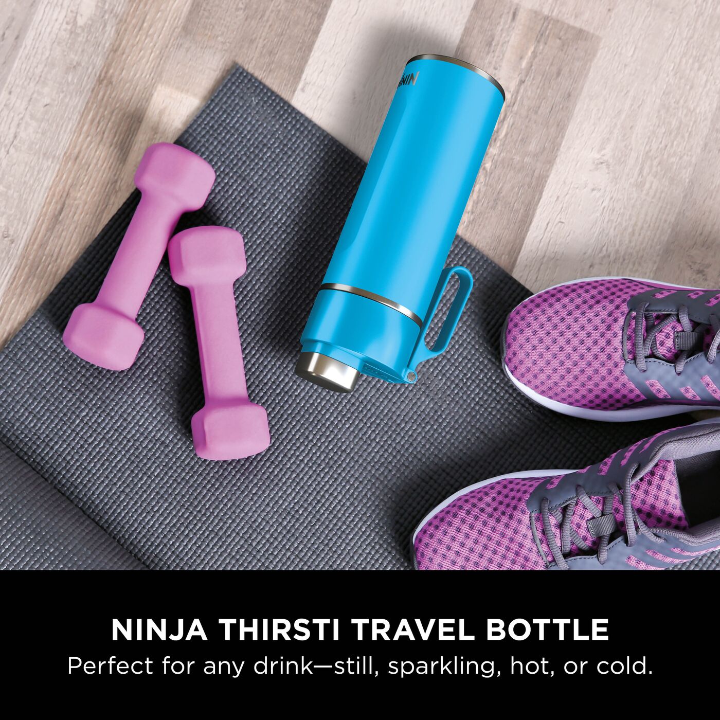 Ninja Thirsti 530 ml Travel Bottle – Tropical Blue DW1801EUUKSB