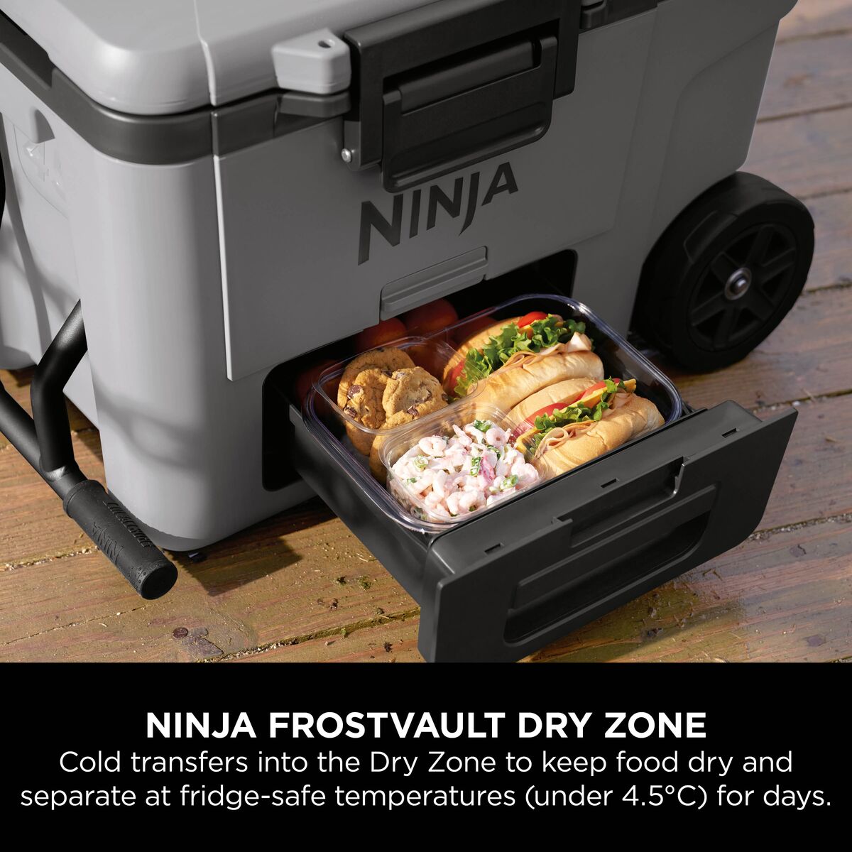 Ninja FrostVault 45QT/42L Wheeled Cooler with Dry Zone, Slate Grey FB245UKGY