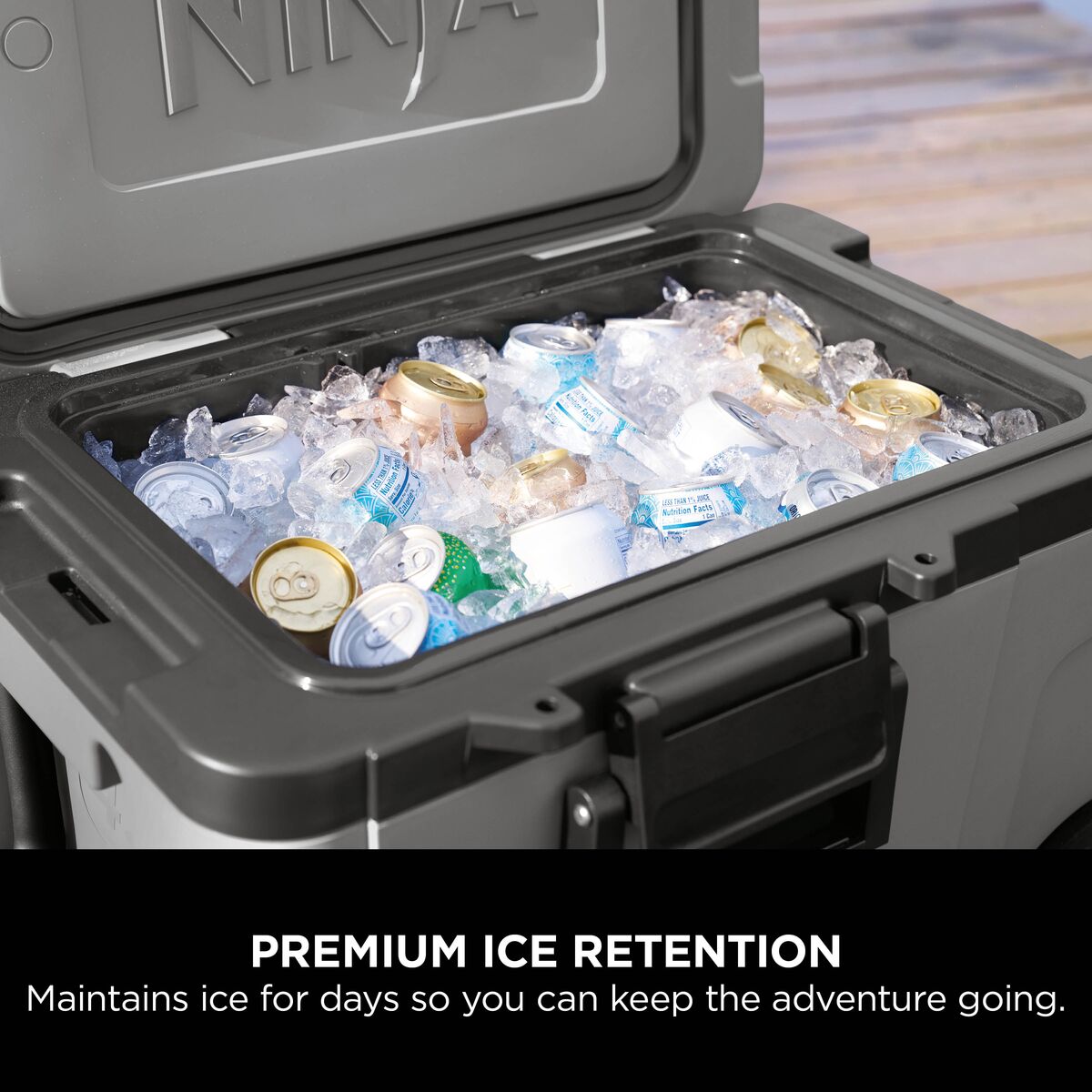 Ninja FrostVault 45QT/42L Wheeled Cooler with Dry Zone, Slate Grey
