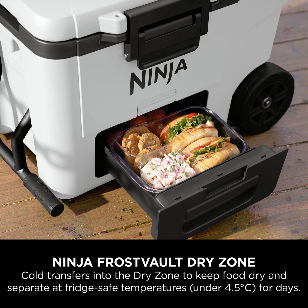 Ninja FrostVault 45QT/42L Wheeled Cooler with Dry Zone, Cloud White FB245UKWH