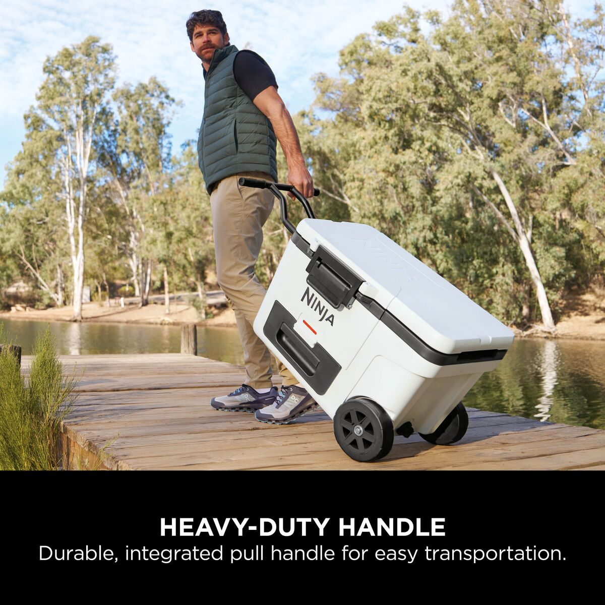 Ninja FrostVault 45QT/42L Wheeled Cooler with Dry Zone, Cloud White FB245UKWH