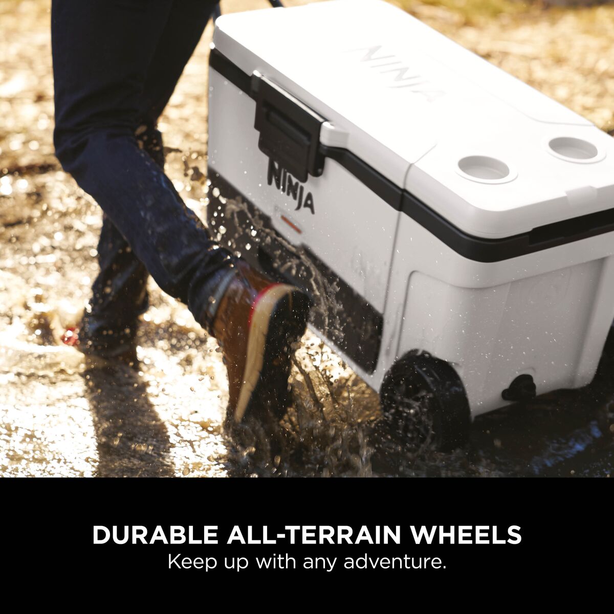 Ninja FrostVault 65QT/61L Wheeled Cooler with Dry Zone, Cloud White FB265EUUKWH