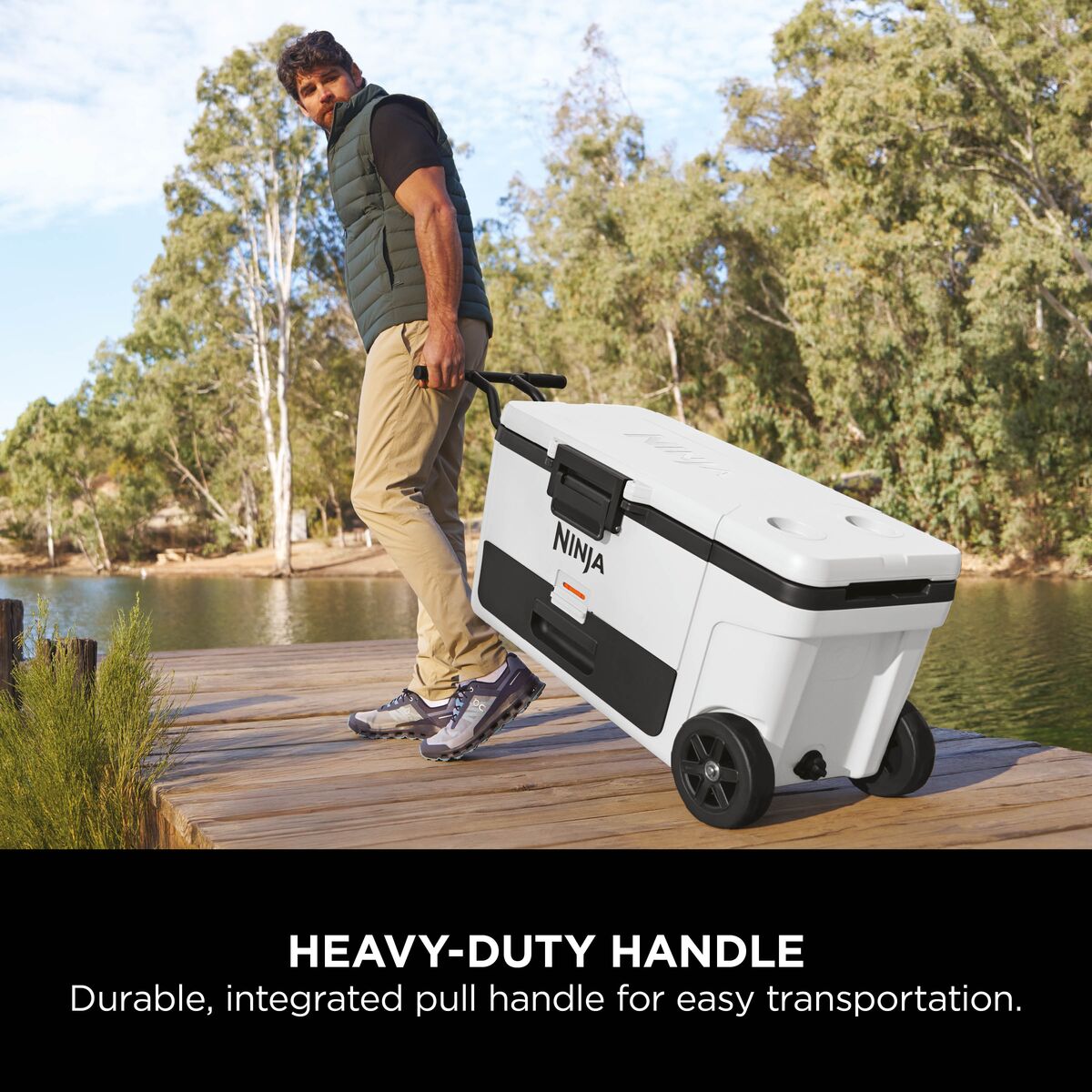 Ninja FrostVault 65QT/61L Wheeled Cooler with Dry Zone, Cloud White FB265EUUKWH