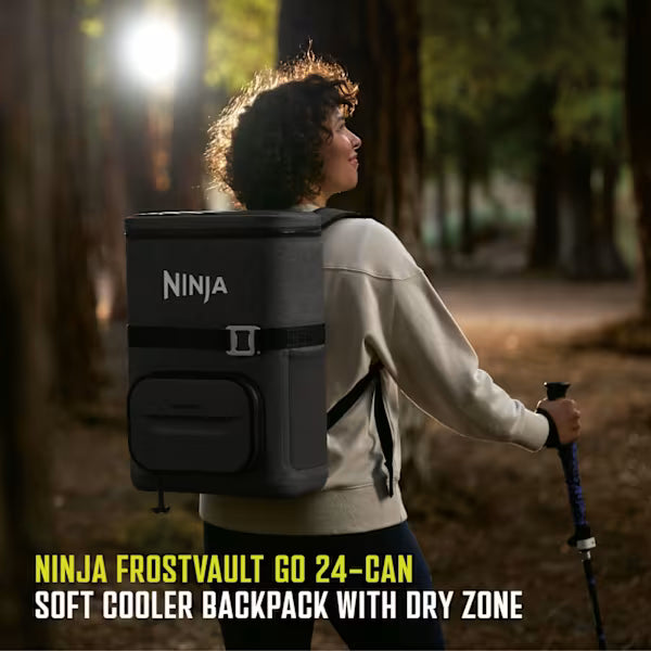 Ninja FrostVault Go 17 litre 24-Can Backpack Soft Cooler - Charcoal Grey
