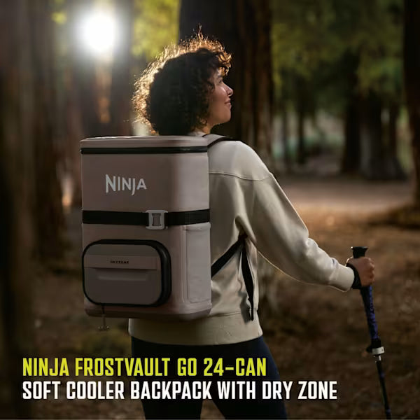 Ninja FrostVault Go 17 litre 24-Can Backpack Soft Cooler - Birch Beige