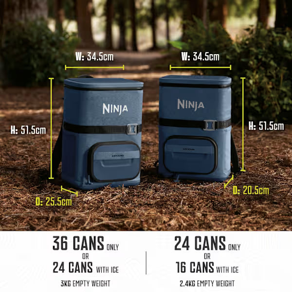 Ninja FrostVault Go 17 litre 24-Can Backpack Soft Cooler - Lakeshore Blue