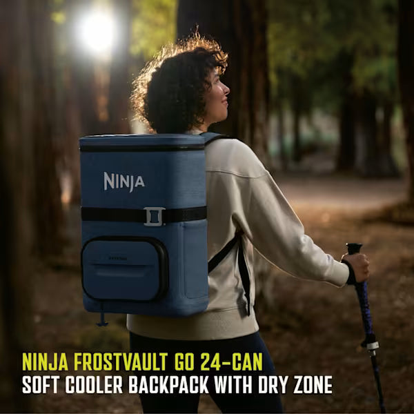 Ninja FrostVault Go 17 litre 24-Can Backpack Soft Cooler - Lakeshore Blue