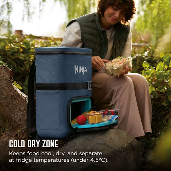 Ninja FrostVault Go 17 litre 24-Can Backpack Soft Cooler - Lakeshore Blue
