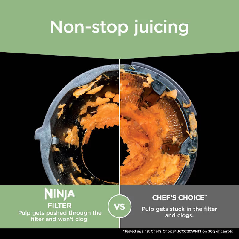 Ninja 3-in-1 Cold Press Juicer, Slicer & Shredder with Anti-Clog Filter JC152UK