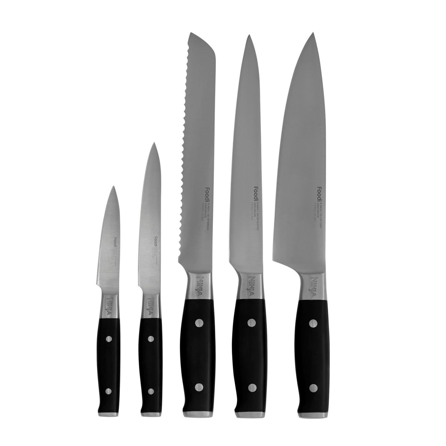 Ninja Foodi StaySharp Knife Block with Integrated Sharpener – 5-Piece Set [K32005UK]