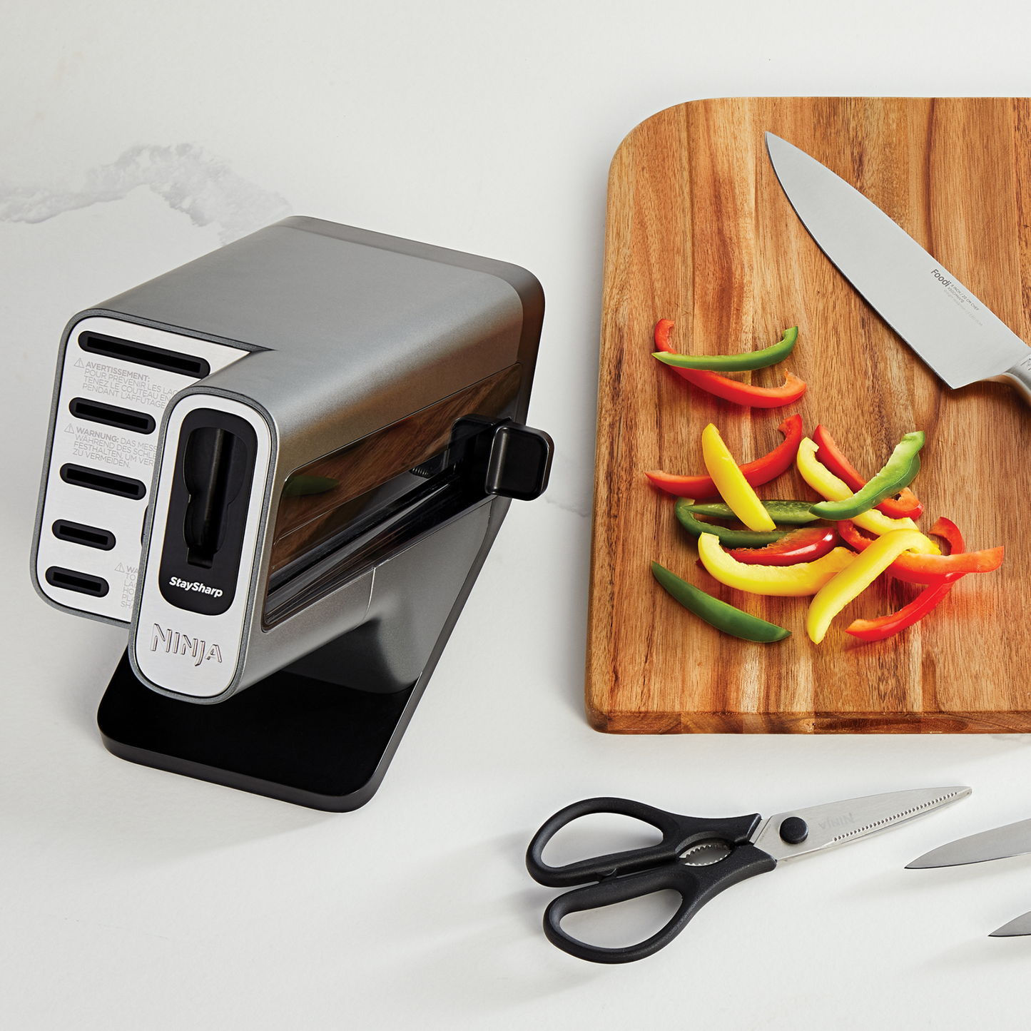 Ninja Foodi StaySharp Knife Block with Integrated Sharpener 6-Piece Set K32006UK