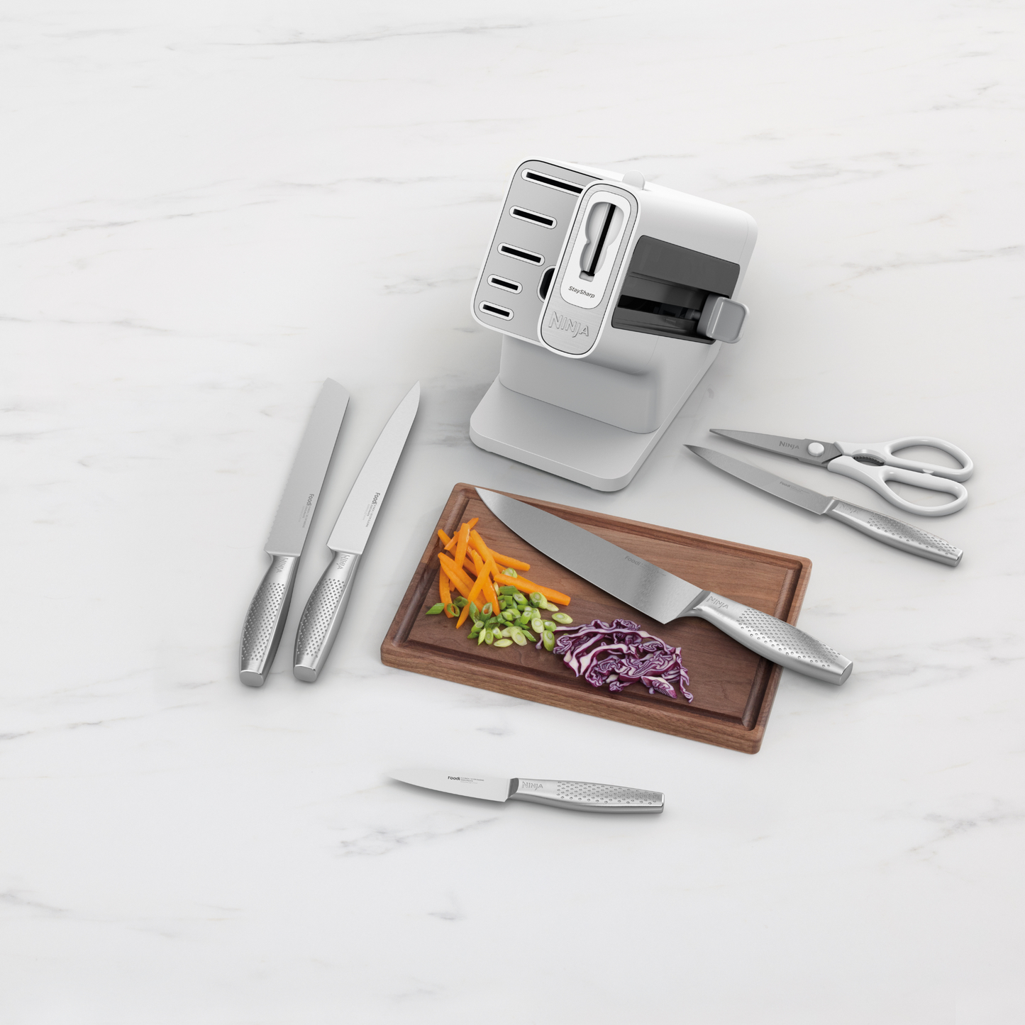 Ninja StaySharp Stainless 6-Piece Knife Set & White Block – K62006EUWH