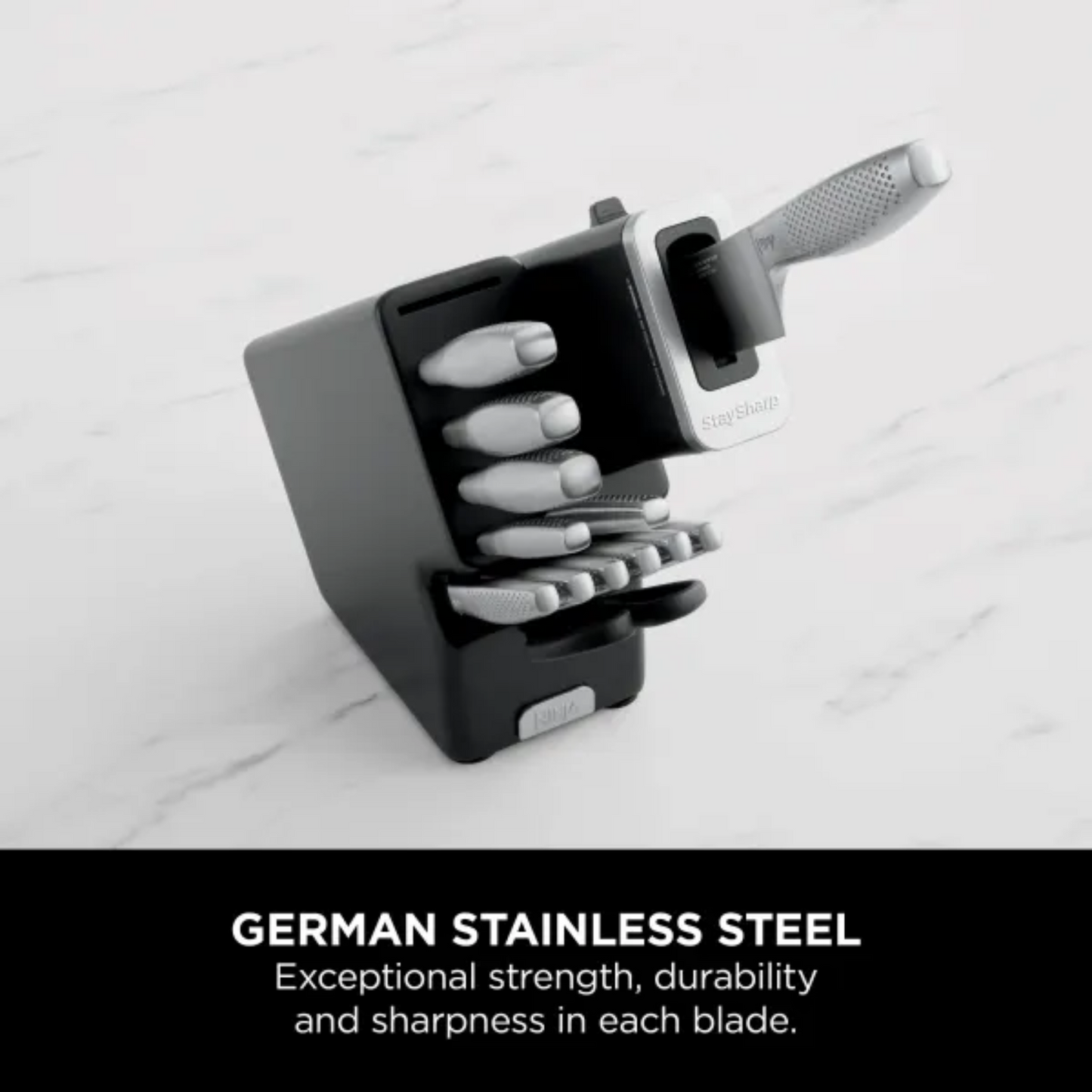 Ninja StaySharp 14-Piece Stainless Knife Set, Wood Block & Built-In Sharpener K62014EUUK