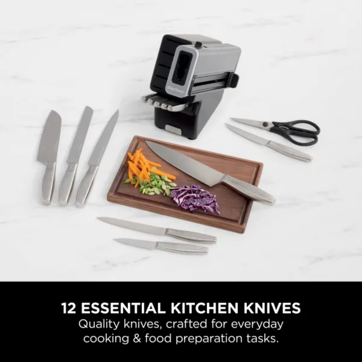 Ninja StaySharp 14-Piece Stainless Knife Set, Wood Block & Built-In Sharpener K62014EUUK