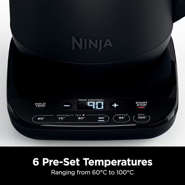 Ninja Black Perfect Temperature Kettle, Rapid Boil – KT200UK