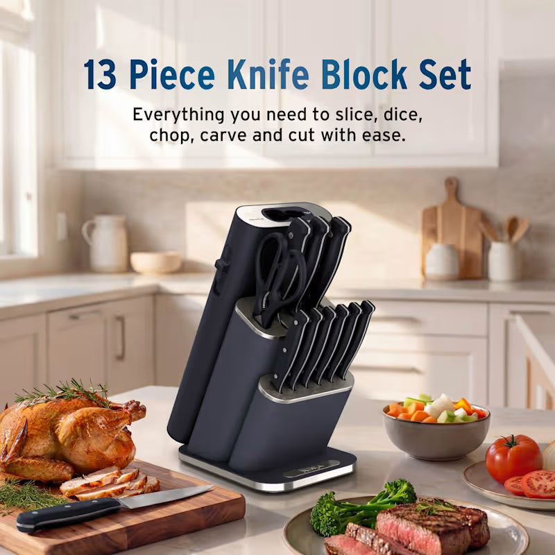 Ninja StaySharp 13-Piece Knife Block Set & Removable Sharpener - Black NK32013EUUKBK1