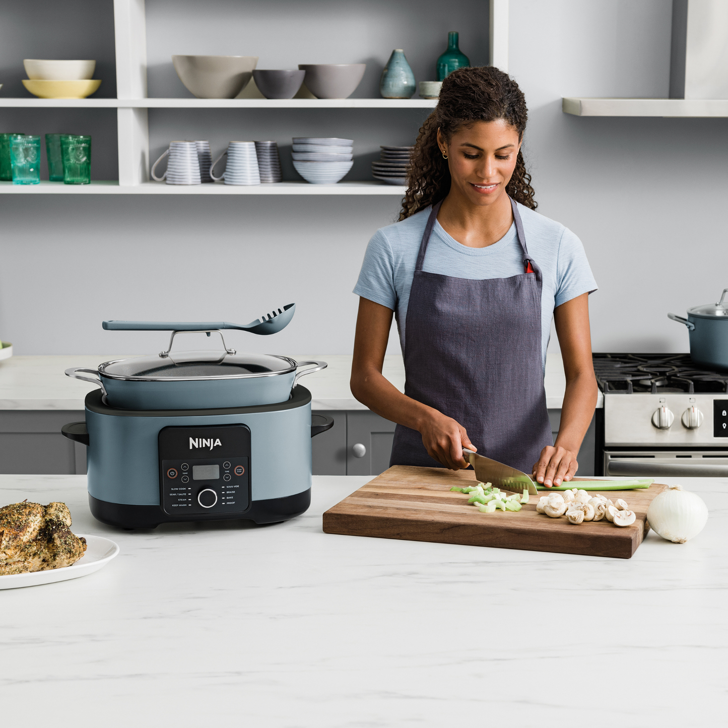 Ninja Foodi 8-in-1 PossibleCooker Slow Cooker & Multi-Cooker Sea Salt Grey [MC1001UK]