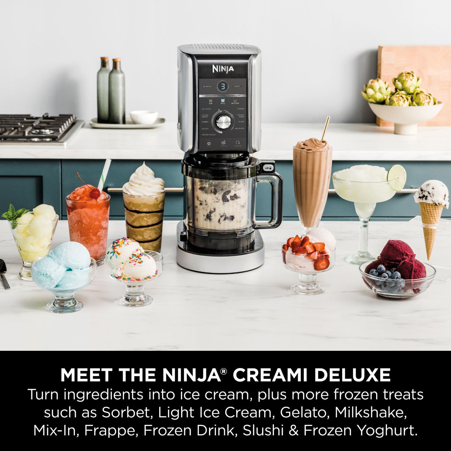 Ninja CREAMi Deluxe 10-in-1 Ice Cream and Frozen Drink Maker NC501UK