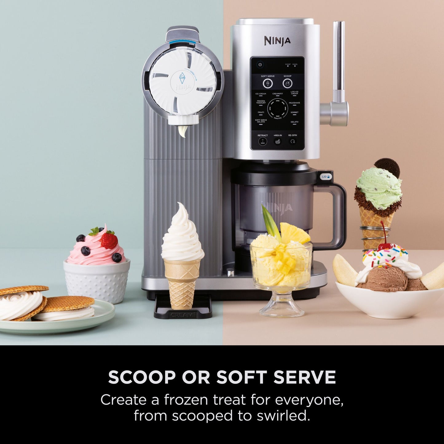 Ninja Swirl by CREAMi 13-in-1 Soft Serve & Ice Cream Maker NC701UK