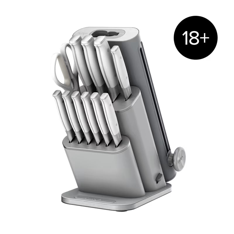 Ninja StaySharp 13-Piece Knife Block Set & Removable Sharpener - White/Grey NK32013EUUKGY1