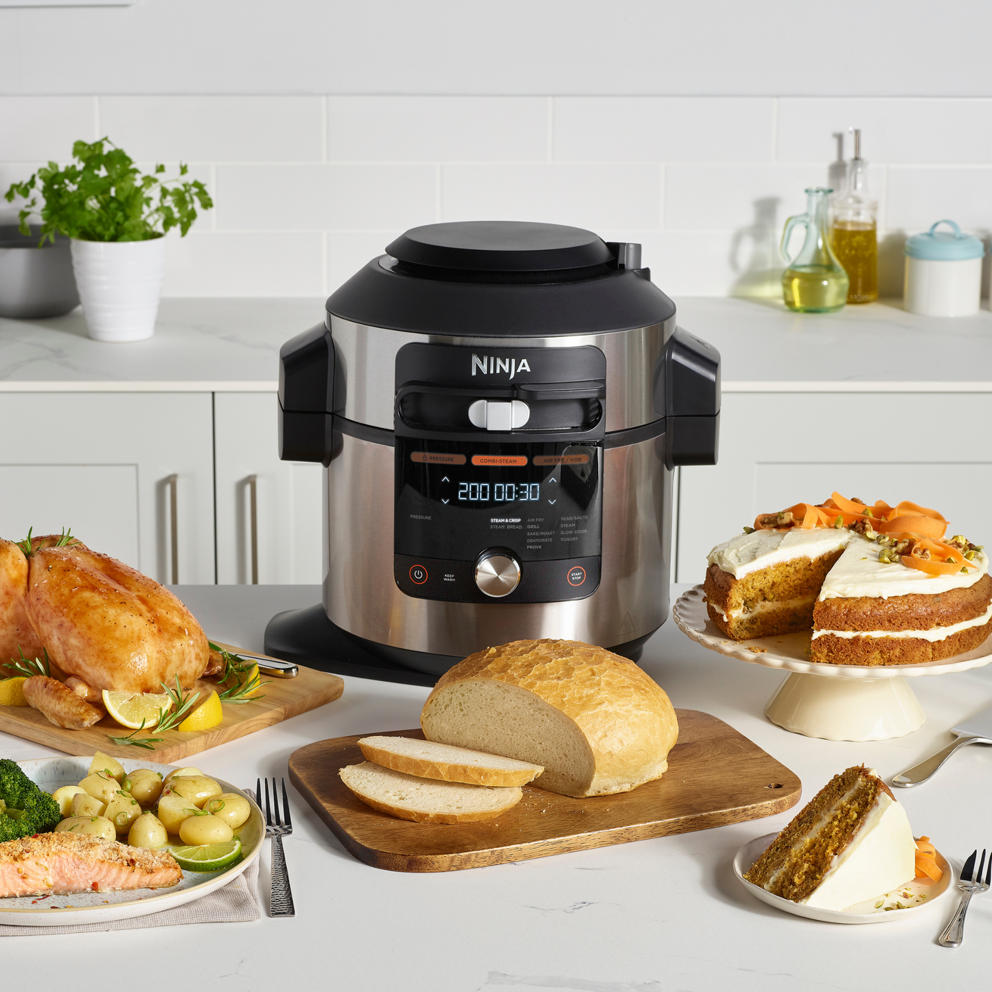 Ninja Foodi MAX 15-in-1 SmartLid Multi-Cooker with Smart Cook System 7.5L OL750UK