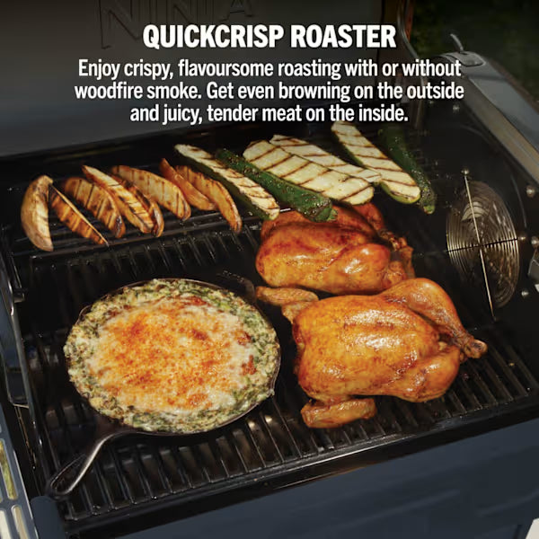 Ninja FlexFlame Gas BBQ & Outdoor Cooking System - Blue & Gold PG301UKBL