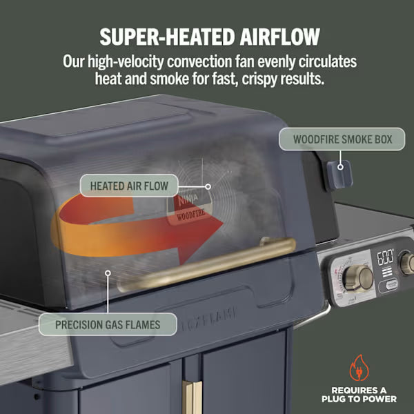 Ninja FlexFlame Gas BBQ & Outdoor Cooking System - Blue & Gold PG301UKBL