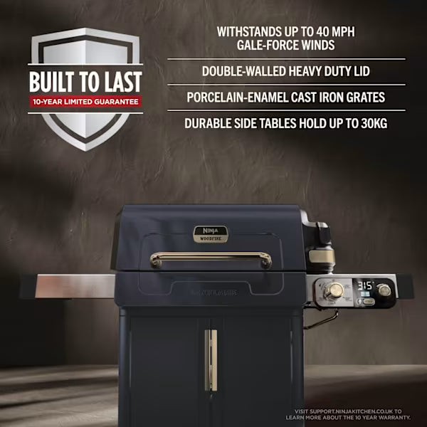 Ninja FlexFlame Gas BBQ & Outdoor Cooking System - Blue & Gold PG301UKBL