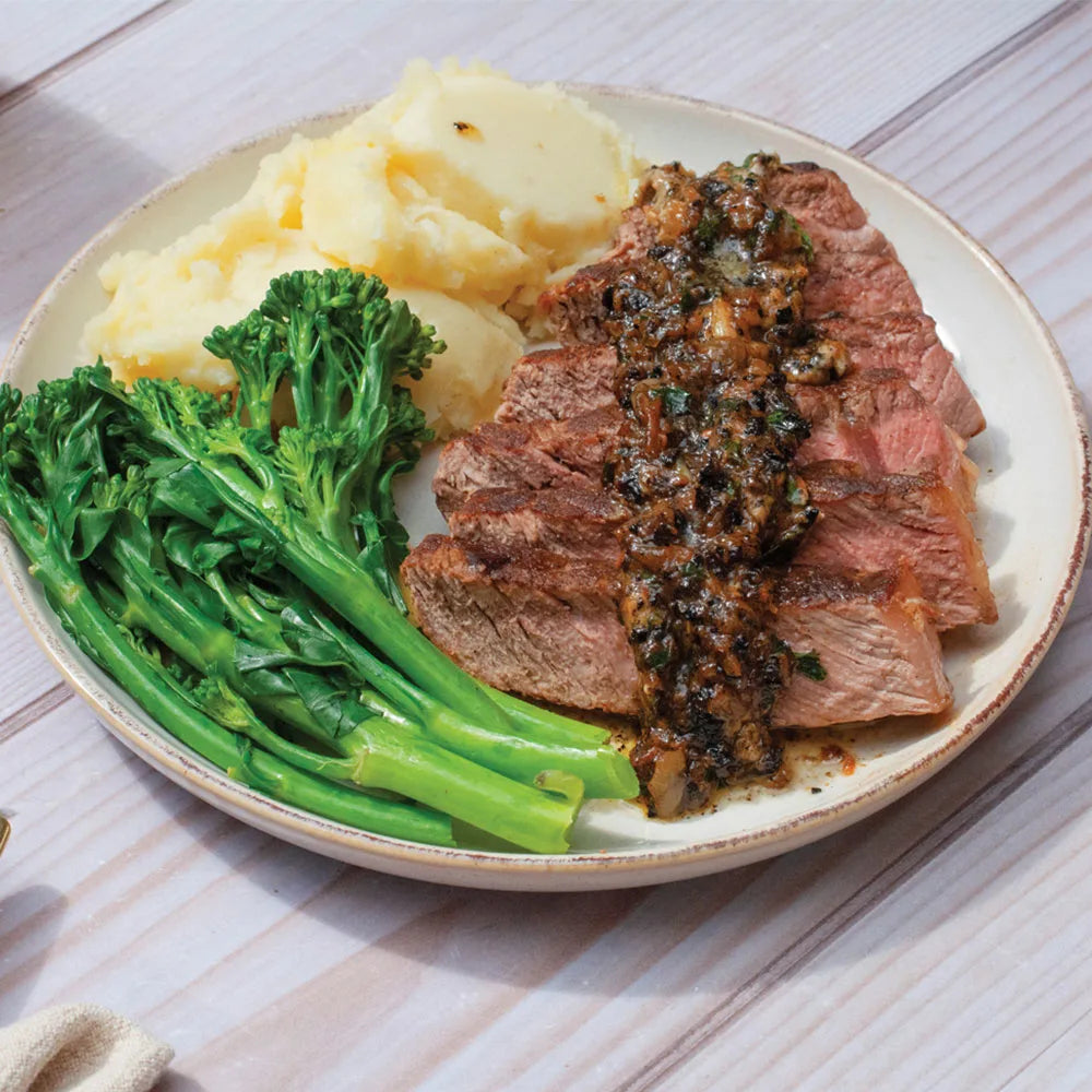 Seared Sirloin Steak with Caramelised Onion Butter