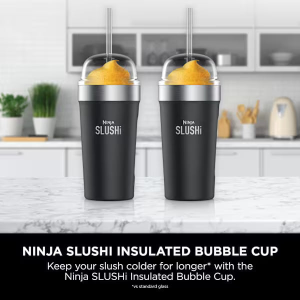 Ninja SLUSHi Insulated Bubble Cup with Lid & Straw – Black XSKBBLBKEUK